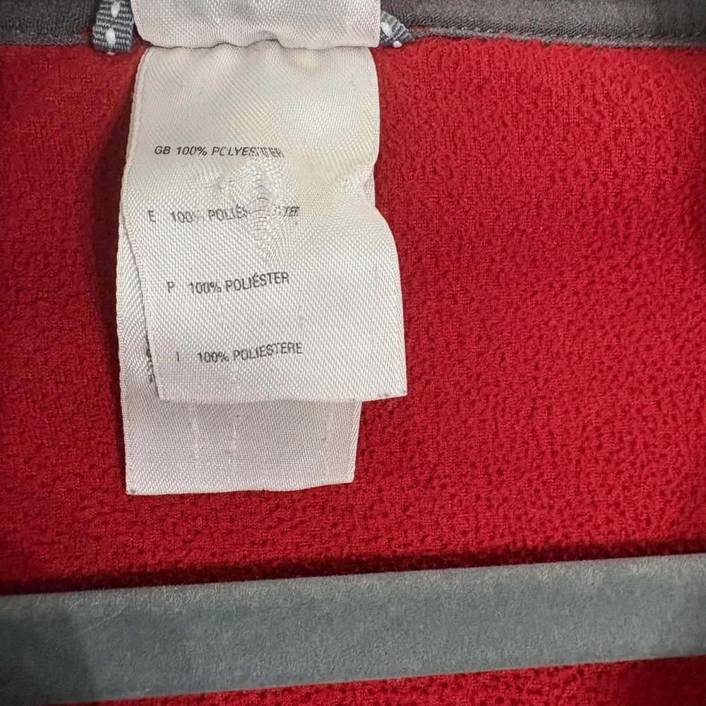 The North Face Fleece Sweater Men M Red TKA 100 1/4 Zip Pullover Two Tone Hiking